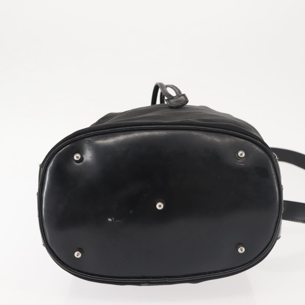 Gucci Vintage Bamboo Bucket Nylon And Leather Black Nylon Bag (Pre-Owned)