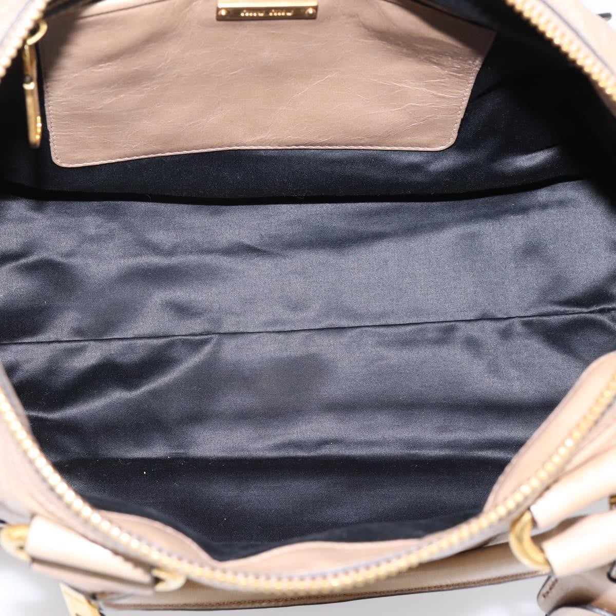 Miu Miu Convertible Bauletto Vitello Shine Beige Leather Handbag (Pre-Owned)