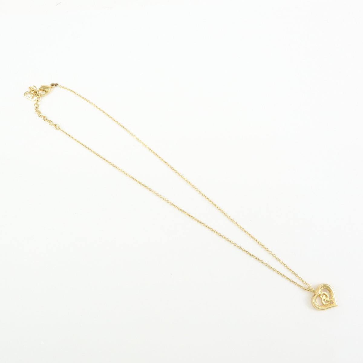 Christian Dior Cd Heart Metal Gold Metal Necklace Jewelry (Pre-Owned)
