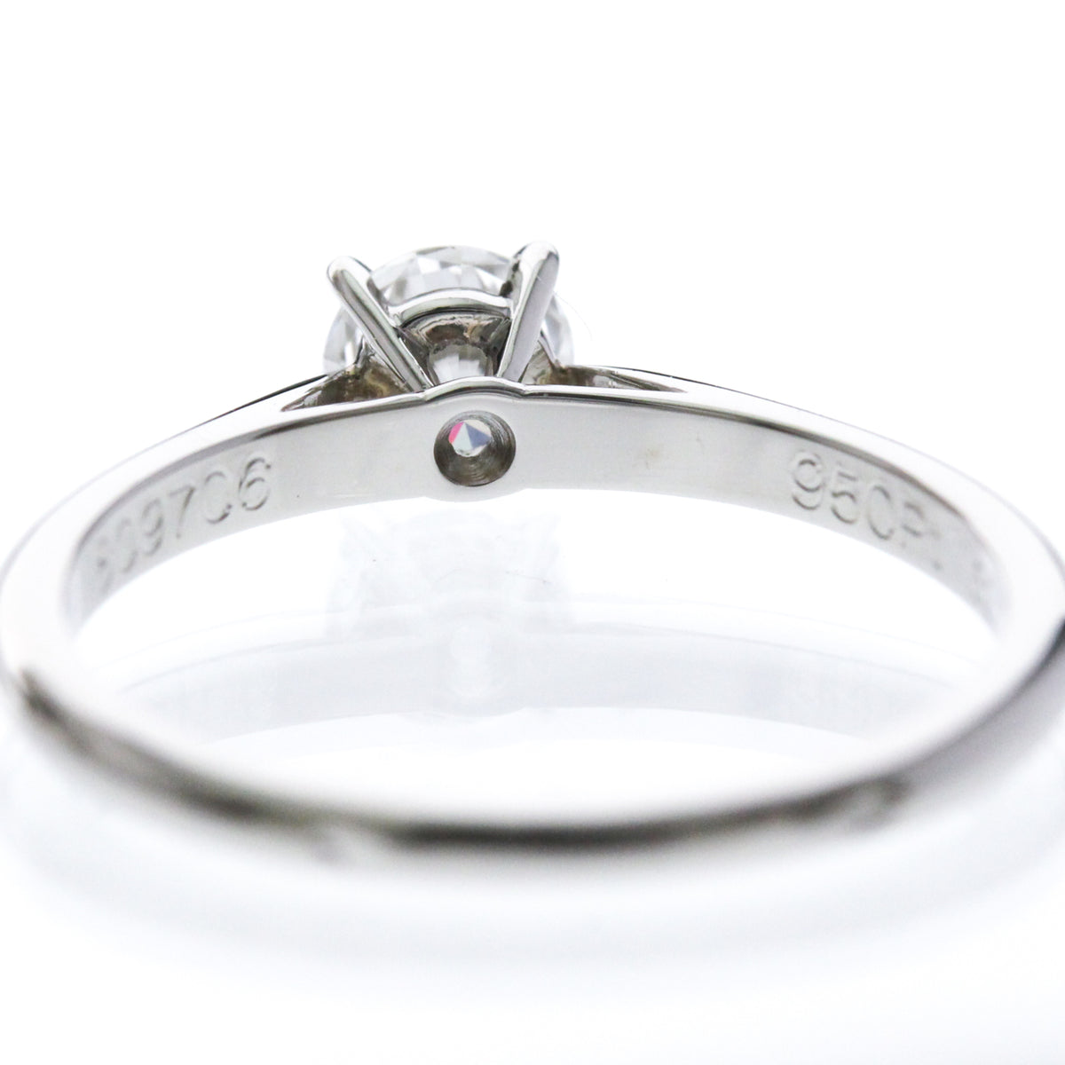 Cartier Solitaire 1895 Platinum With Rbc Diamond Silver Platinum Ring Jewelry (Pre-Owned)
