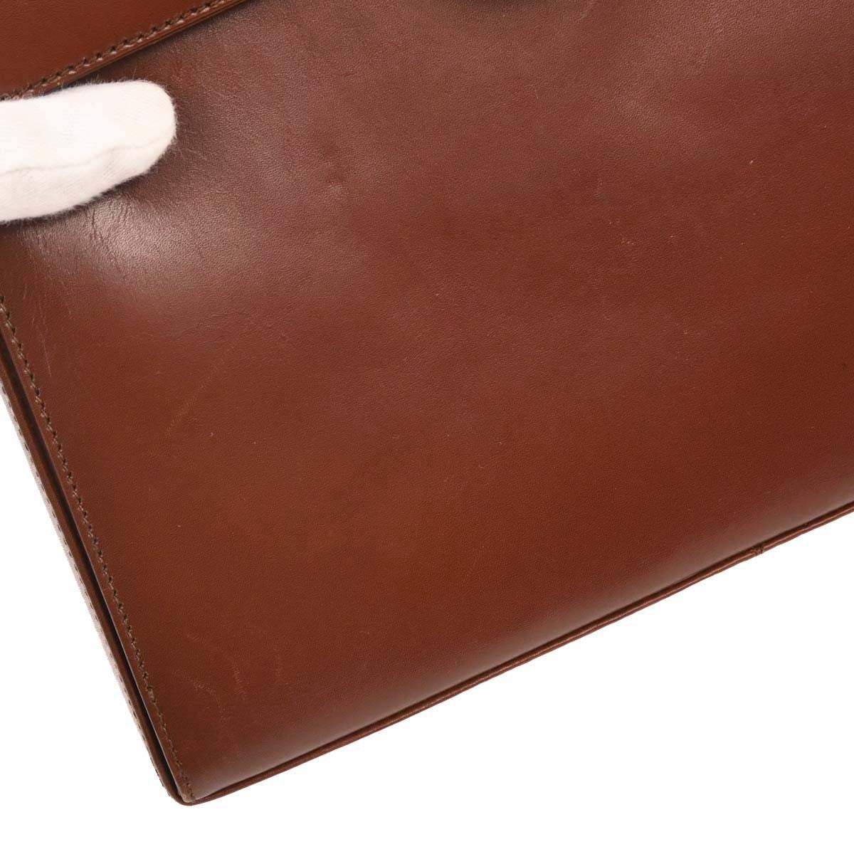 Salvatore Ferragamo Gancini Convertible Top Handle Leather Brown Leather Handbag (Pre-Owned)