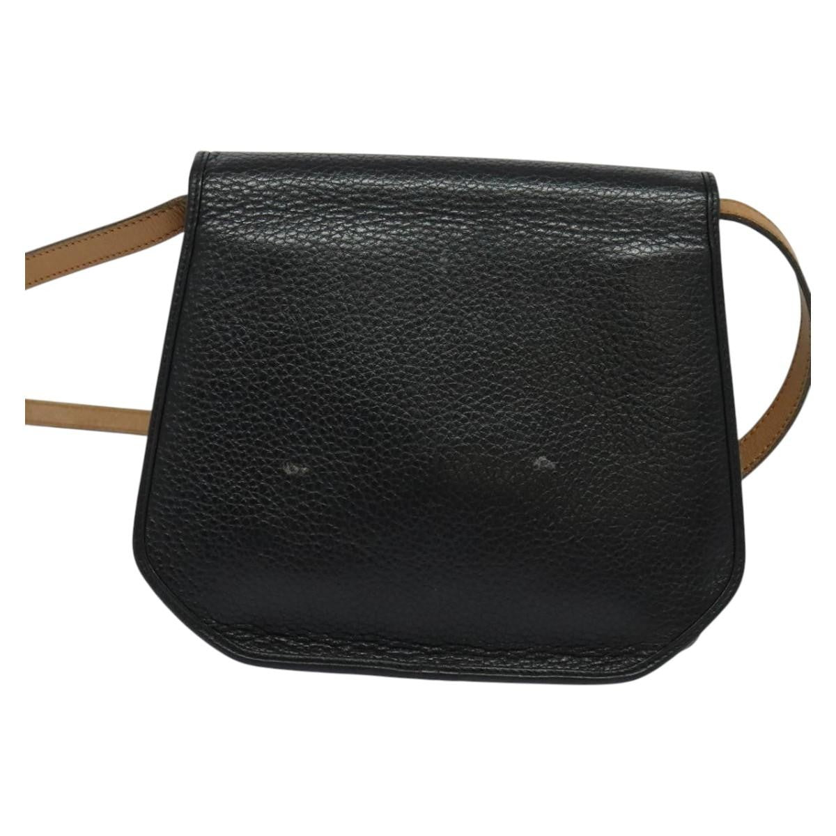 Christian Dior Vintage Cd Flap Leather Black Leather Shoulder Bag Bag (Pre-Owned)