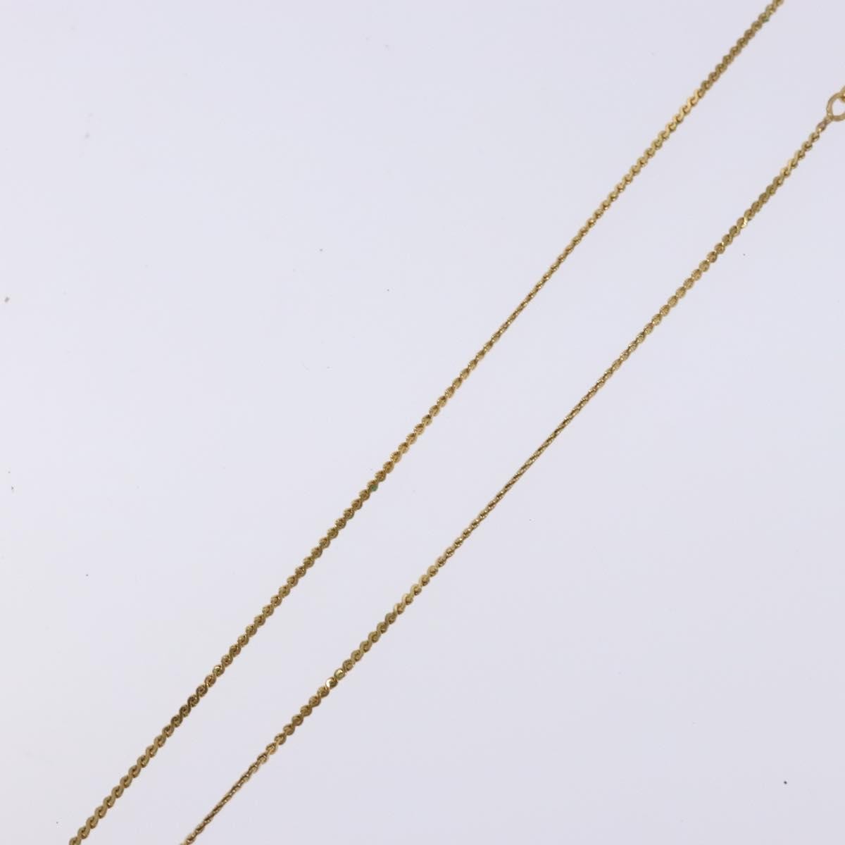 Christian Dior Round Logo Pendant Metal With Crystal Gold Metal Necklace Jewelry (Pre-Owned)