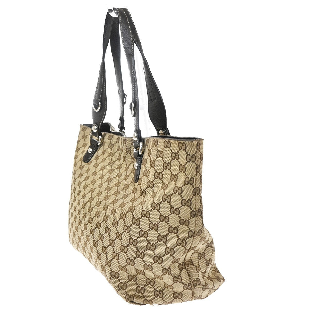Gucci Icon Bit Gg Canvas Brown Canvas Tote Bag Bag (Pre-Owned)