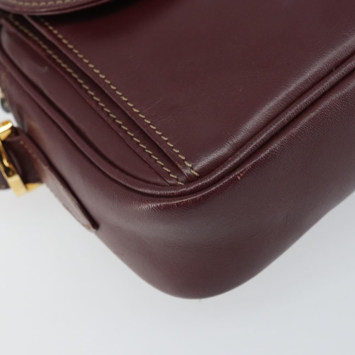 Cartier Must De Cartier Leather Burgundy Leather Shoulder Bag Bag (Pre-Owned)