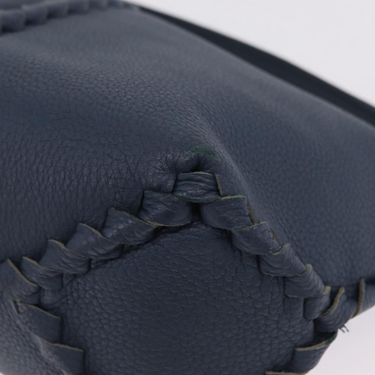 Bottega Veneta Zip Hobo Cervo With Intrecciato Detail Blue Leather Shoulder Bag Bag (Pre-Owned)