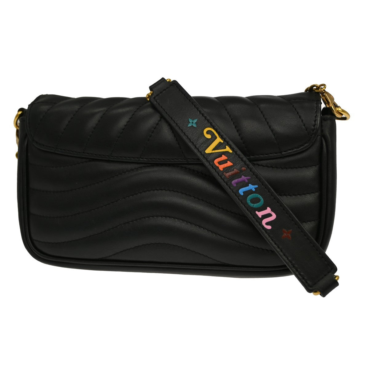 Louis Vuitton New Wave Chain Quilted Leather Black Leather Handbag (Pre-Owned)