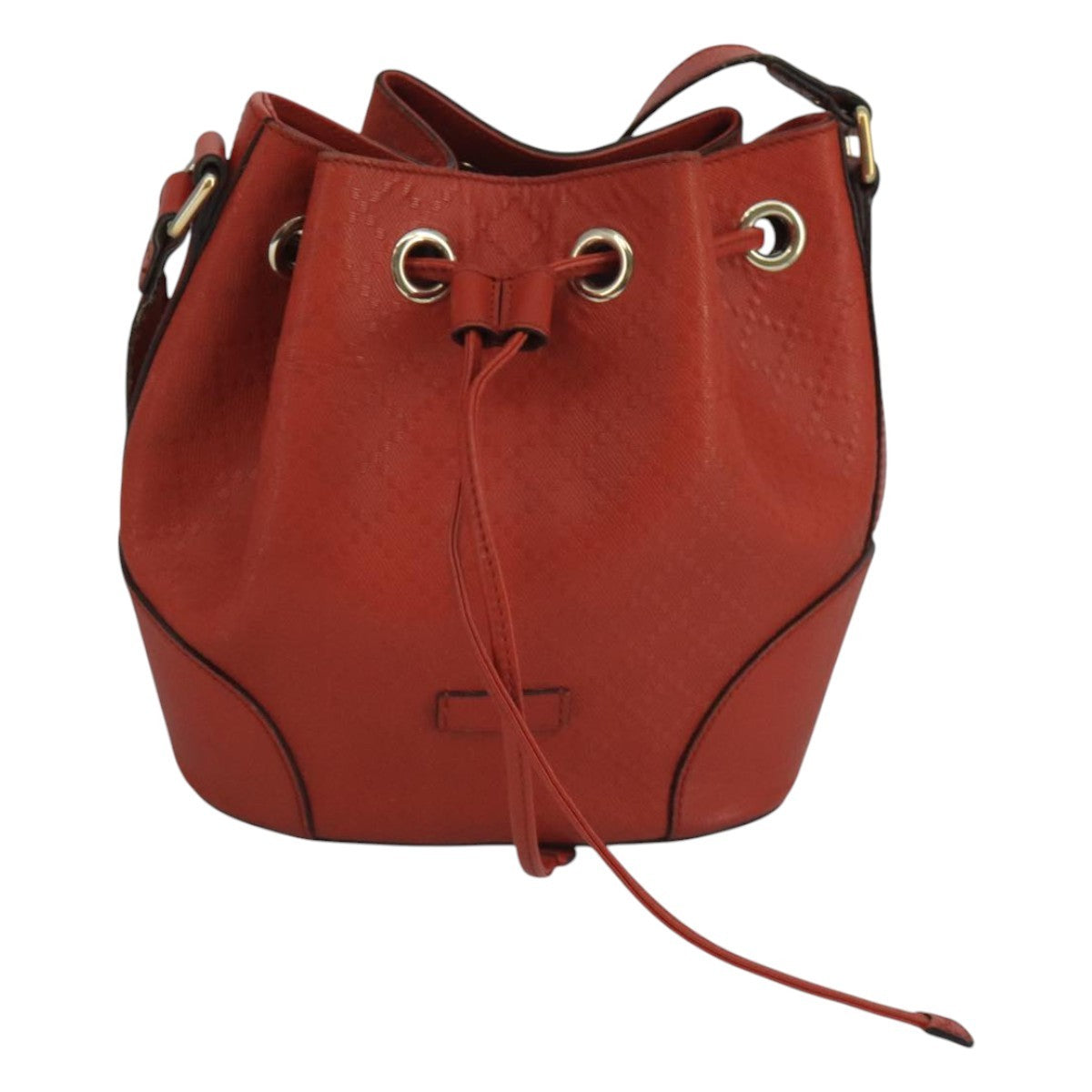 Gucci Bright Bucket Diamante Leather Orange Leather Bag (Pre-Owned)