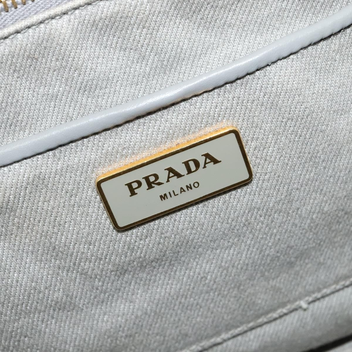 Prada Canapa Tote Canvas Gray Canvas Bag (Pre-Owned)