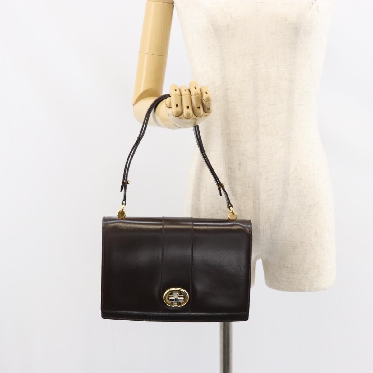Gucci Vintage Leather Brown Leather Shoulder Bag Bag (Pre-Owned)
