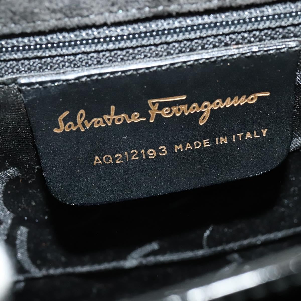 Salvatore Ferragamo Gancini Convertible Top Handle Patent Leather Black Patent_Leather Handbag (Pre-Owned)