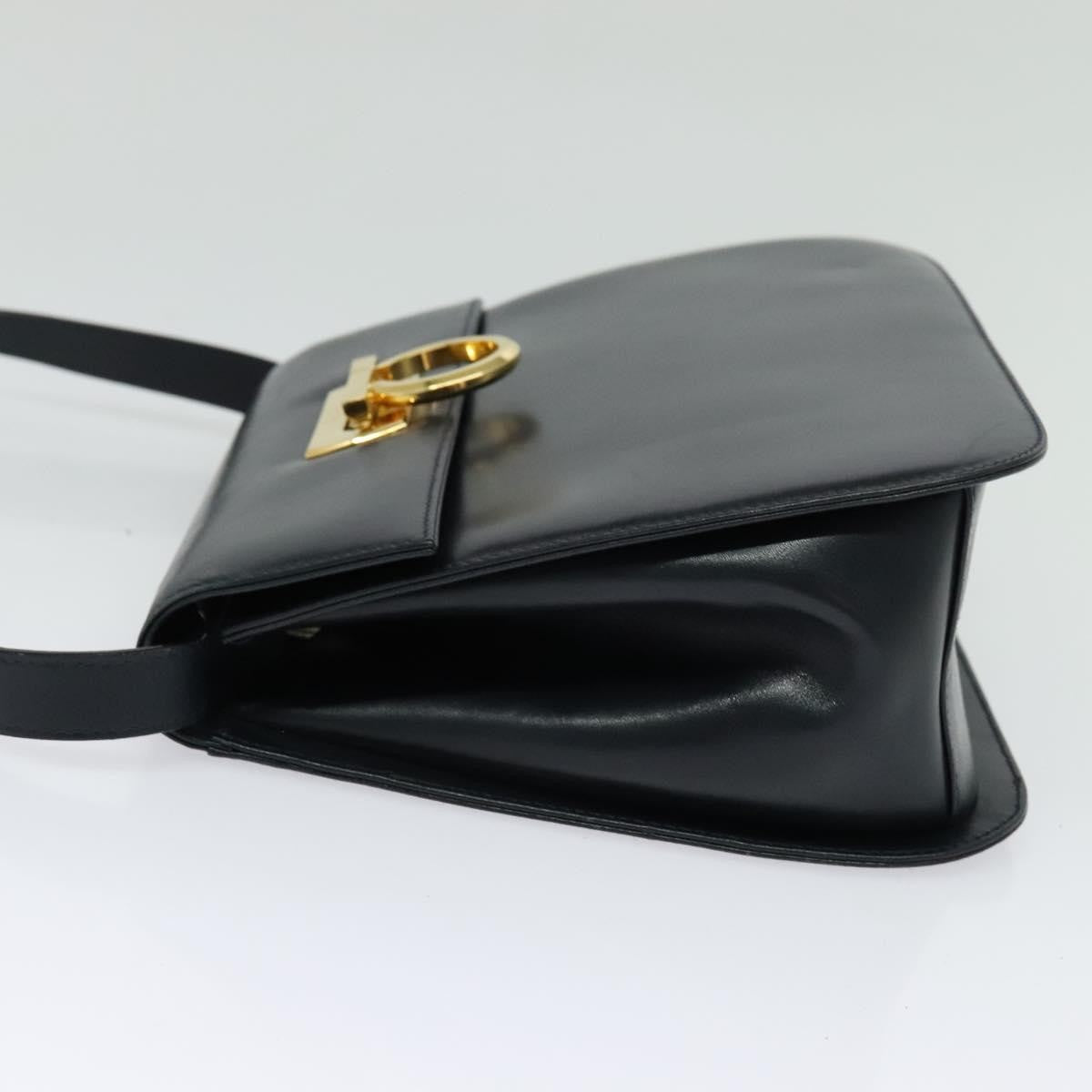 Salvatore Ferragamo Gancini Leather Navy Leather Shoulder Bag Bag (Pre-Owned)