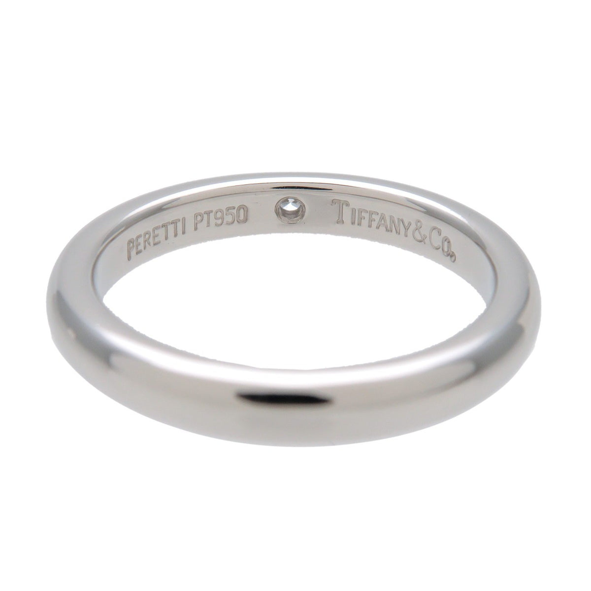 Tiffany & Co. Elsa Peretti 1 Diamond Stacking Band 18K Rose Gold With Diamond Silver Platinum Ring Jewelry (Pre-Owned)