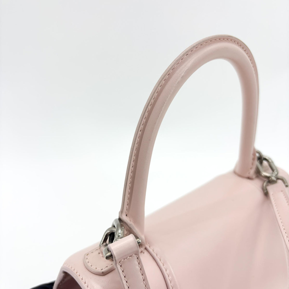 Balenciaga Hourglass Top Handle Leather Pink Leather Handbag (Pre-Owned)