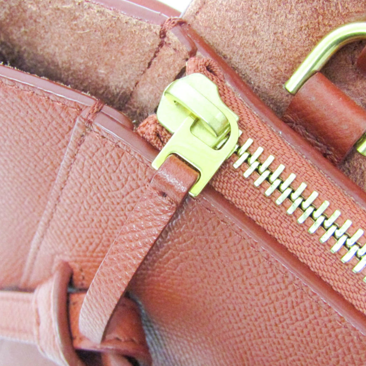 Celine Belt Textured Leather Red Leather Handbag (Pre-Owned)