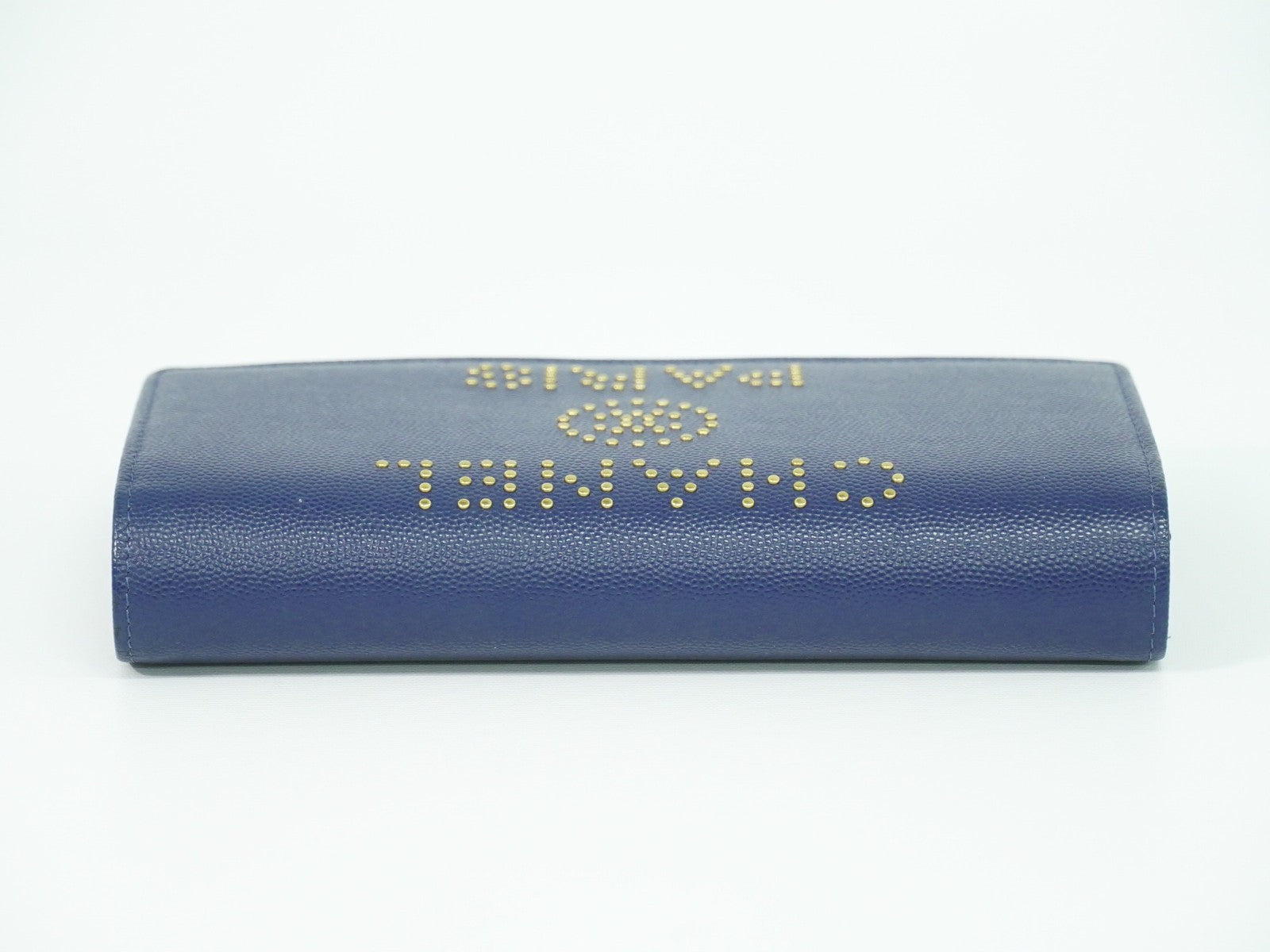 Chanel Deauville Flap Caviar Navy Leather Wallets Accessory (Pre-Owned)