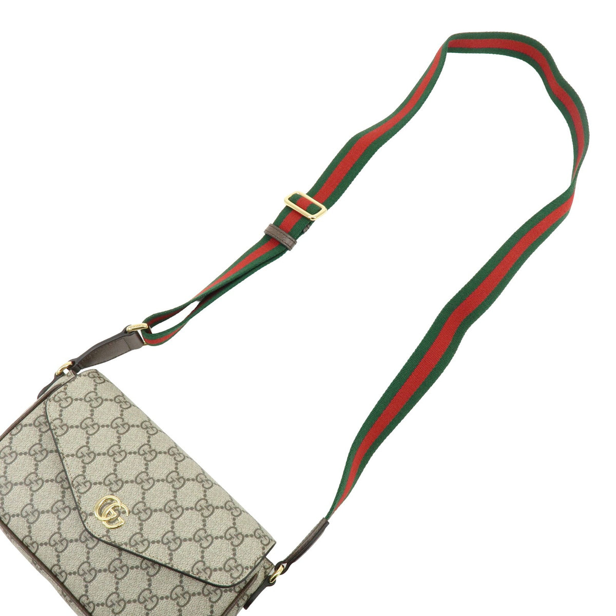 Gucci Ophidia Envelope Flap Gg Coated Canvas Beige Canvas Shoulder Bag Bag (Pre-Owned)