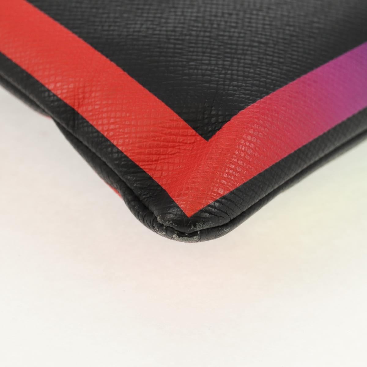 Louis Vuitton Pochette A4 Rainbow Taiga Leather Black Leather Clutche & Pouche Bag (Pre-Owned)