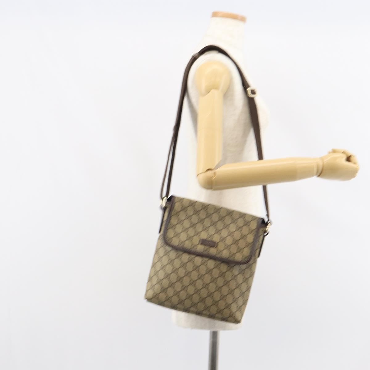 Gucci Flap Messenger Gg Coated Canvas Beige Pvc Shoulder Bag Bag (Pre-Owned)