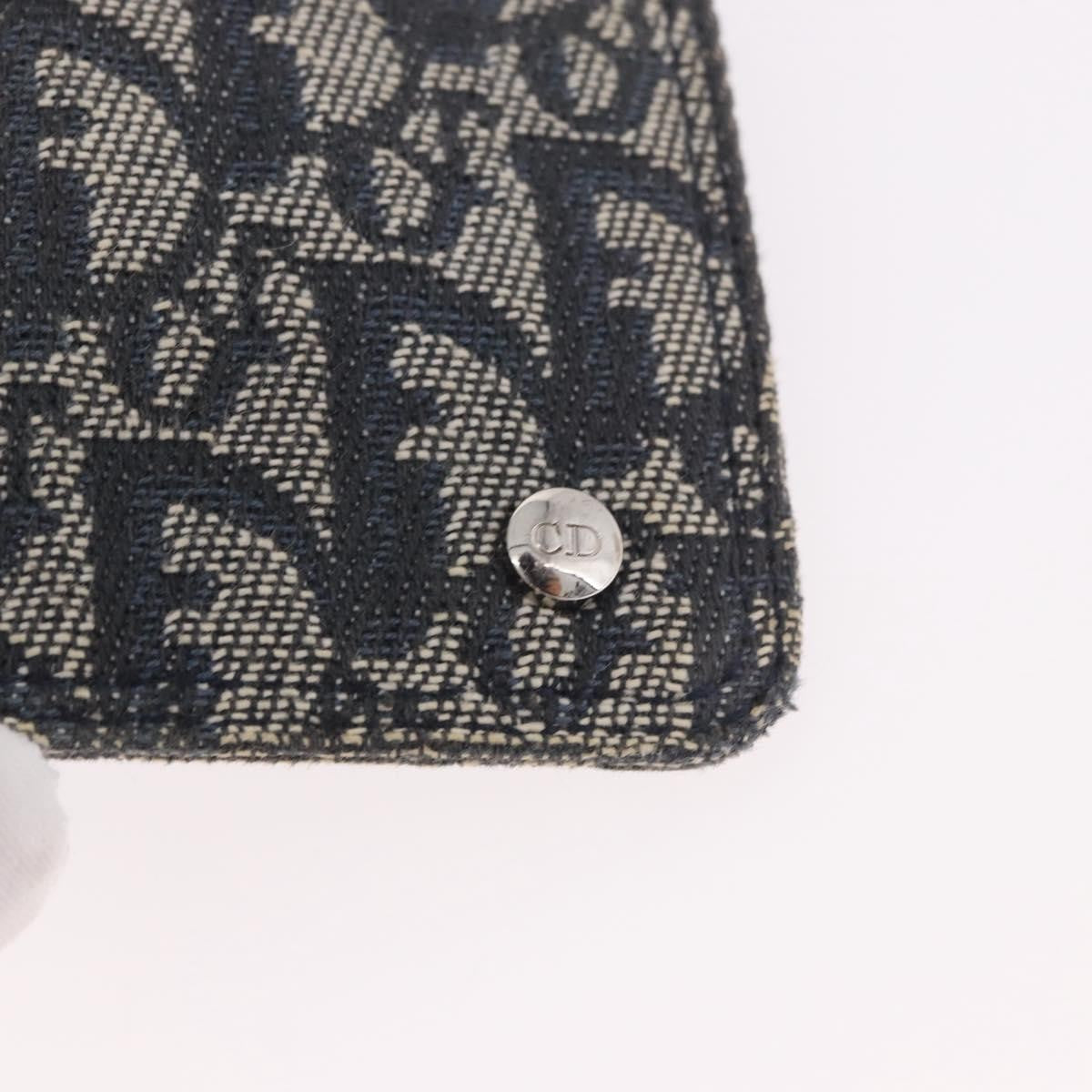 Christian Dior A5 Pouch Oblique Canvas Navy Canvas Clutche & Pouche Bag (Pre-Owned)