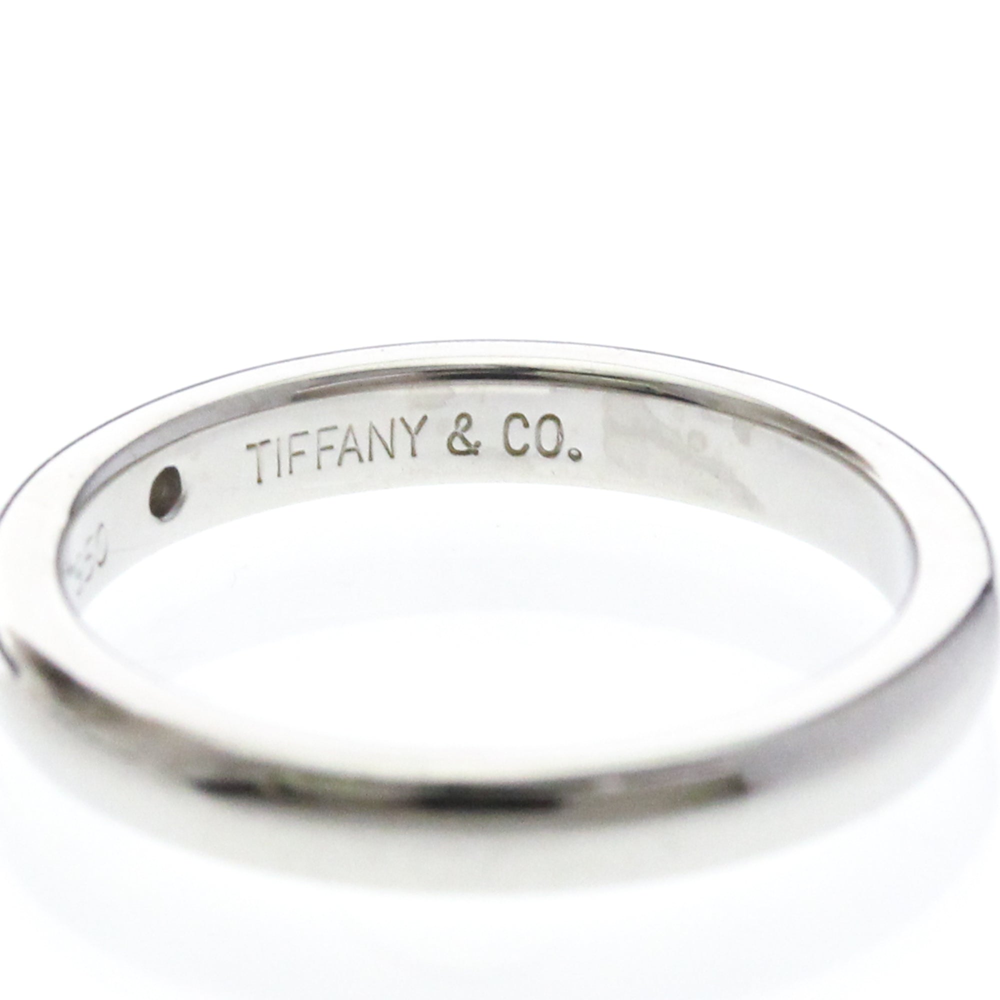 Tiffany & Co. Elsa Peretti 1 Diamond Stacking Band 950 Platinum With Diamond Silver Platinum Ring Jewelry (Pre-Owned)