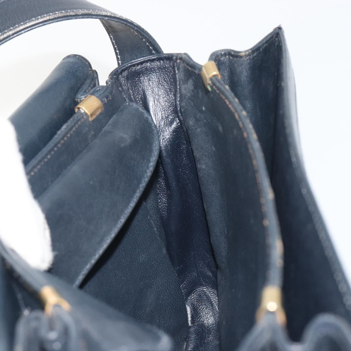 Celine Vintage Horse Carriage C Macadam Canvas And Leather Navy Canvas Shoulder Bag Bag (Pre-Owned)