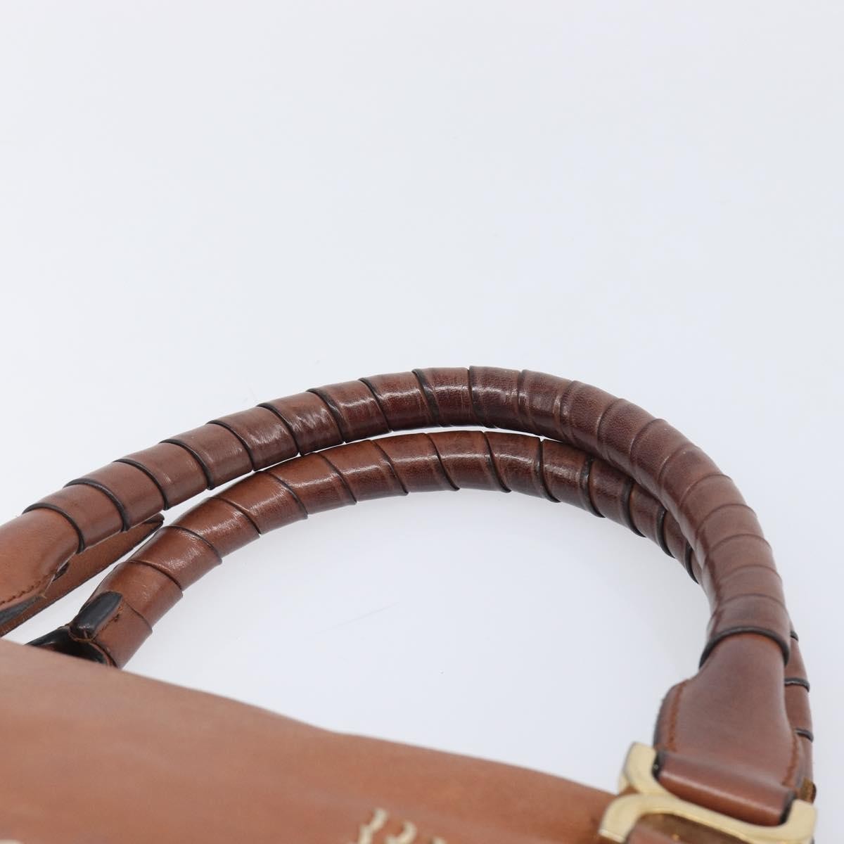 Chloe Marcie Satchel Leather Brown Leather Handbag (Pre-Owned)