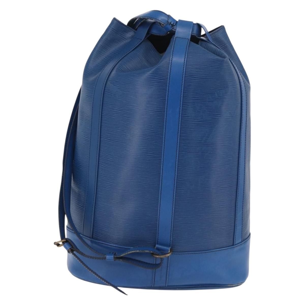 Louis Vuitton Randonnée Epi Blue Leather Backpack Bag (Pre-Owned)