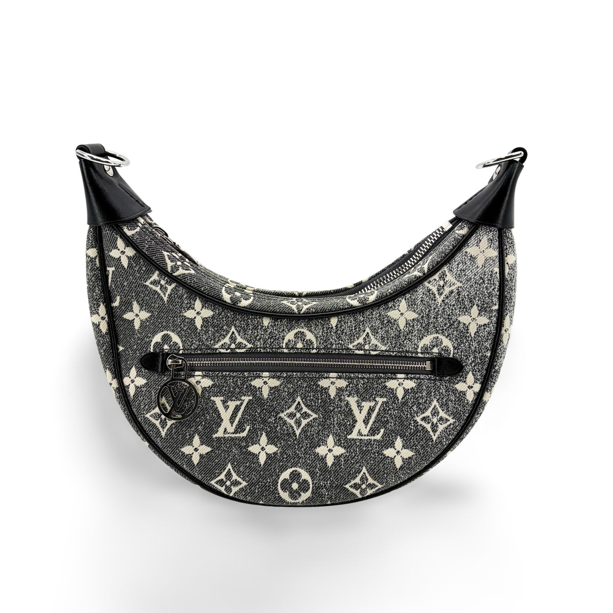 Louis Vuitton Loop Monogram Denim Black Denim_Jeans Handbag (Pre-Owned)
