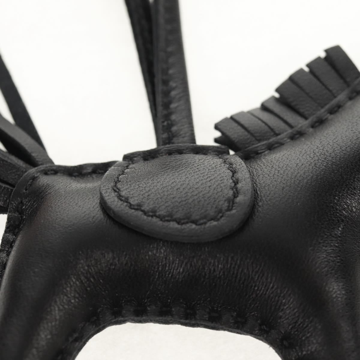 Hermes So Black Grigri Rodeo Bag Charm Leather Black Leather Charms And Keychains Accessory (Pre-Owned)