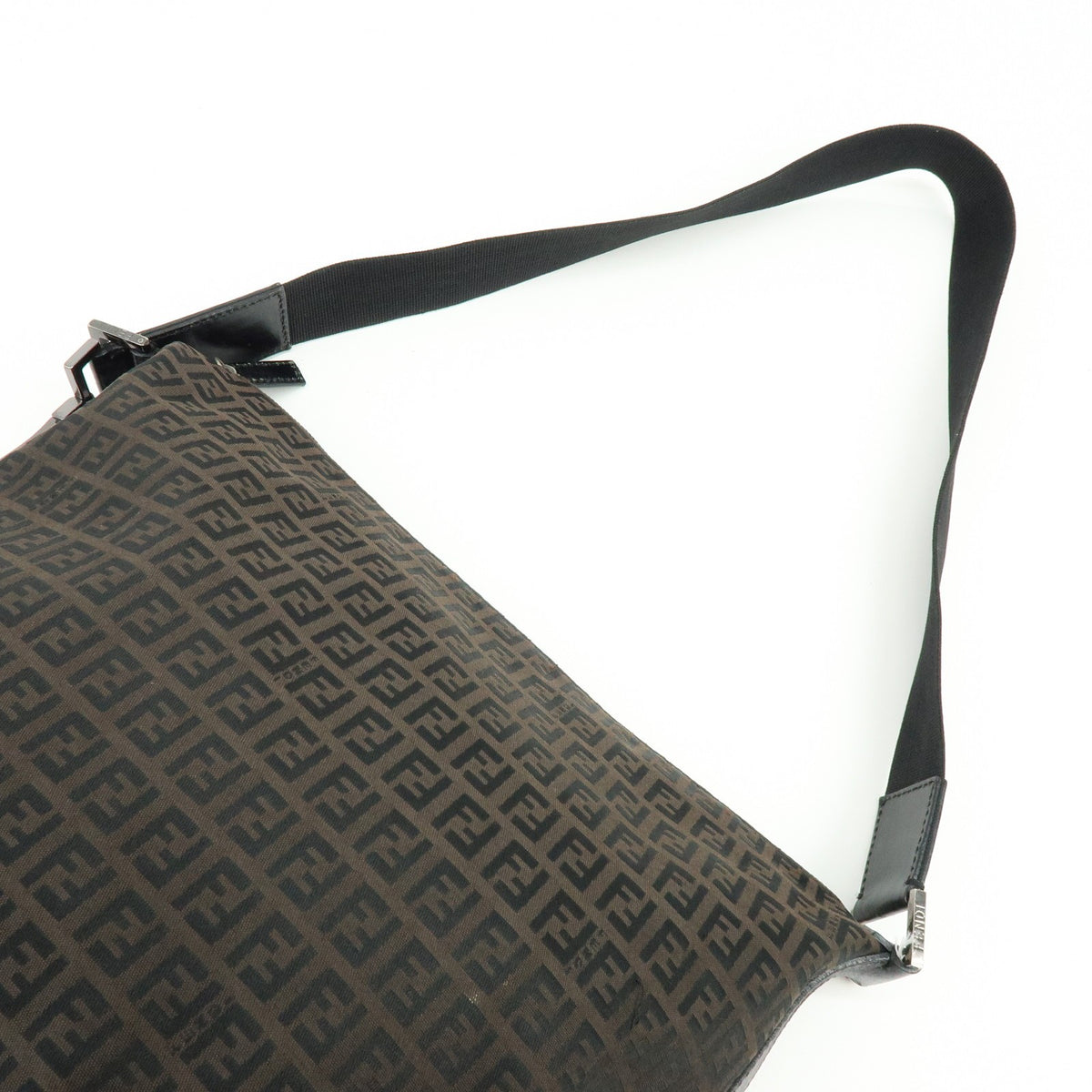 Fendi Shoulder Zucchino Canvas Brown Canvas Shoulder Bag Bag (Pre-Owned)