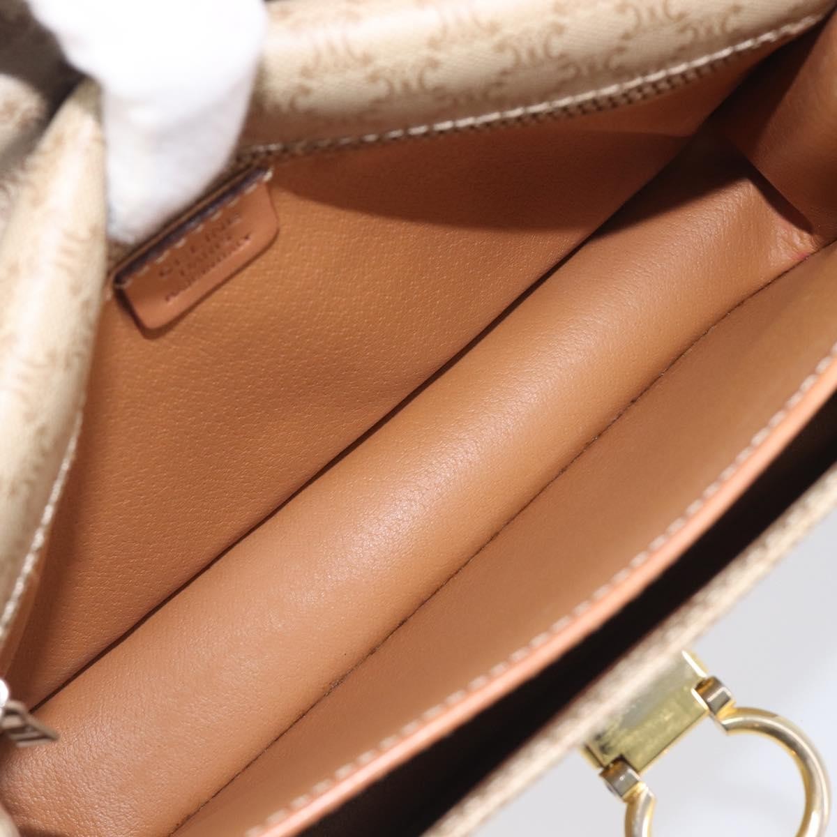 Celine Macadam Shoulder Canvas Beige Canvas Crossbody Bag Bag (Pre-Owned)