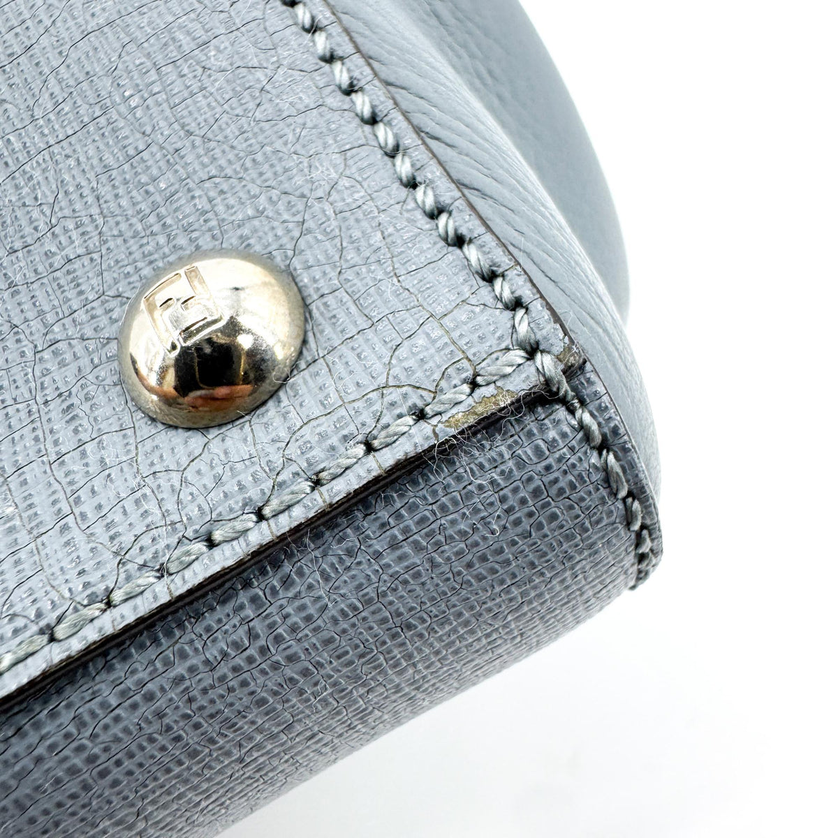 Fendi 2Jours Leather Blue Leather Handbag (Pre-Owned)