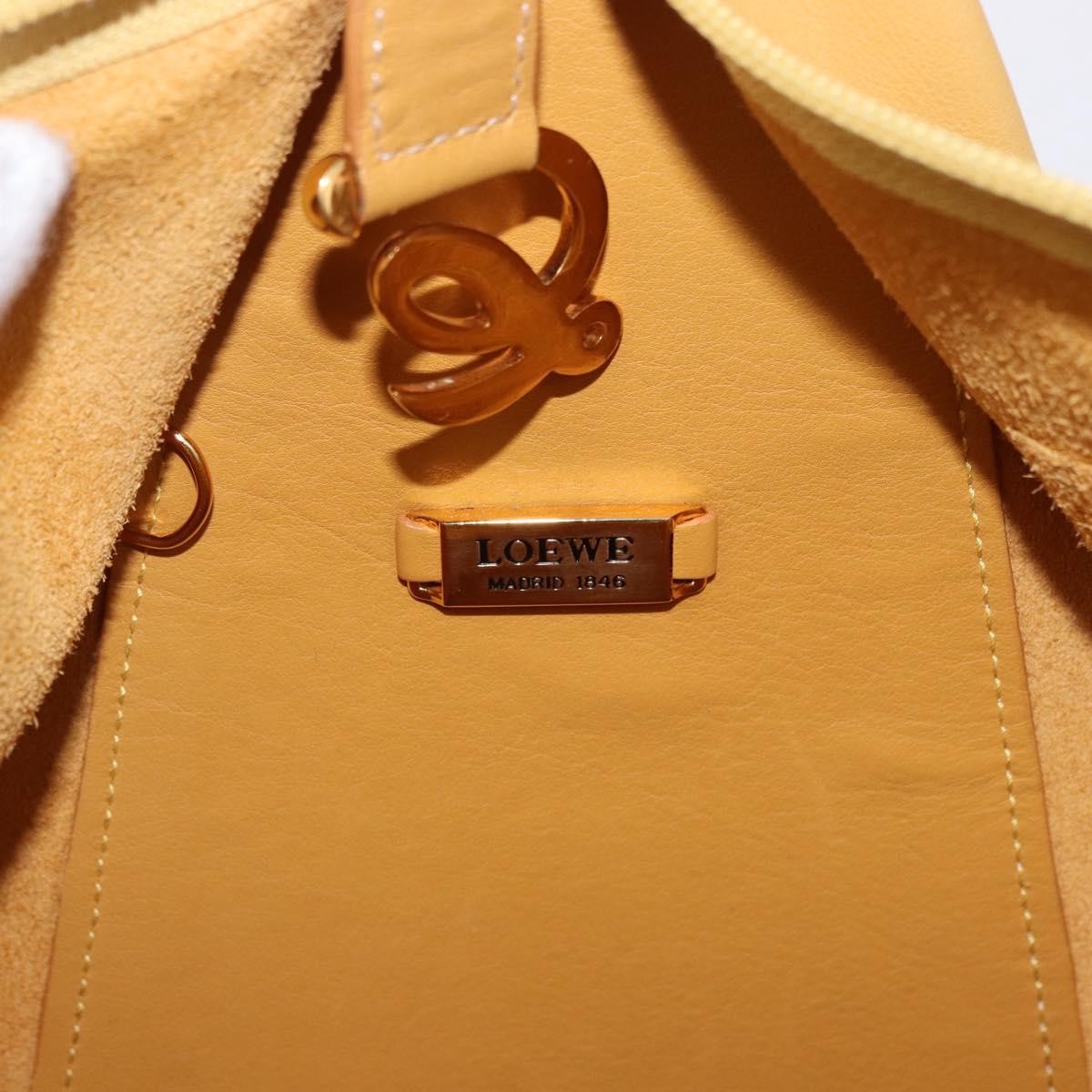 Loewe Anton Leather Yellow Leather Backpack Bag (Pre-Owned)