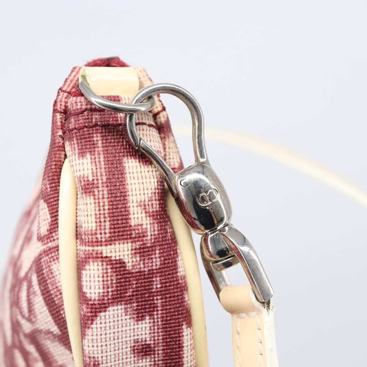Christian Dior Vintage Saddle Bag Canvas Red Canvas Clutche & Pouche Bag (Pre-Owned)