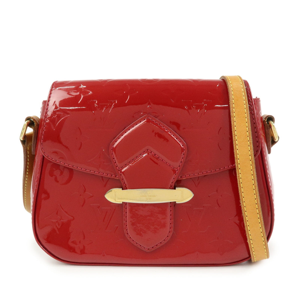 Louis Vuitton Bellflower Monogram Vernis Red Patent_Leather Handbag (Pre-Owned)