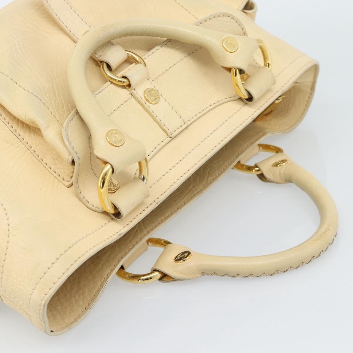 Celine Boogie Satchel Leather Beige Leather Handbag (Pre-Owned)