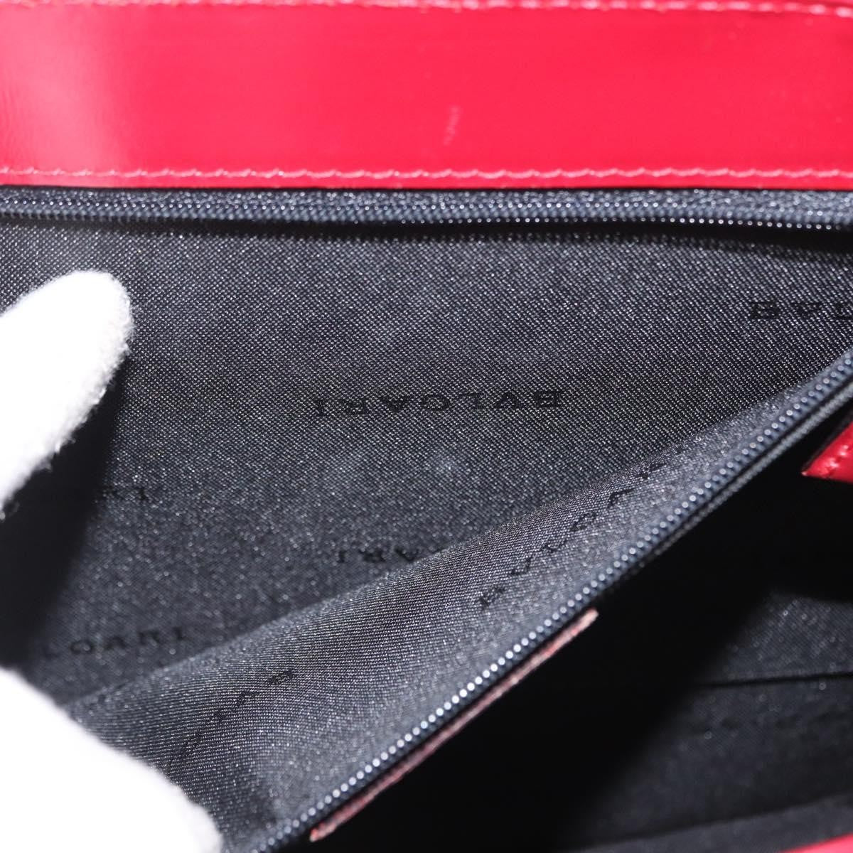 Bvlgari Top Handle Leather Red Leather Handbag (Pre-Owned)