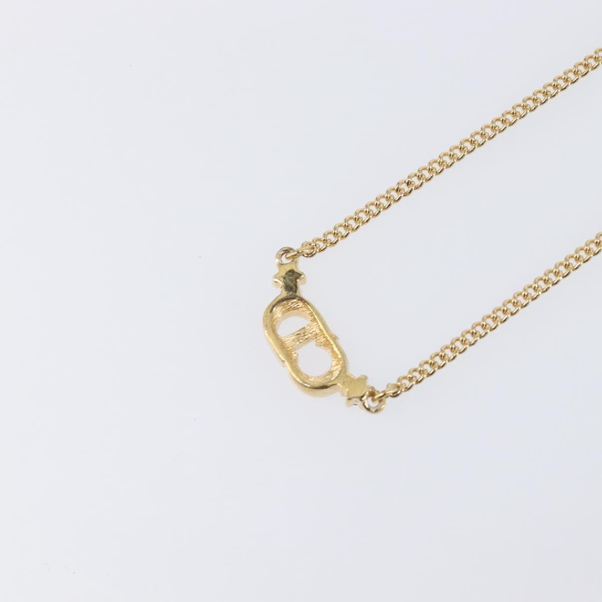 Christian Dior Clair D Lune Pendant Metal With Crystals Gold Metal Necklace Jewelry (Pre-Owned)