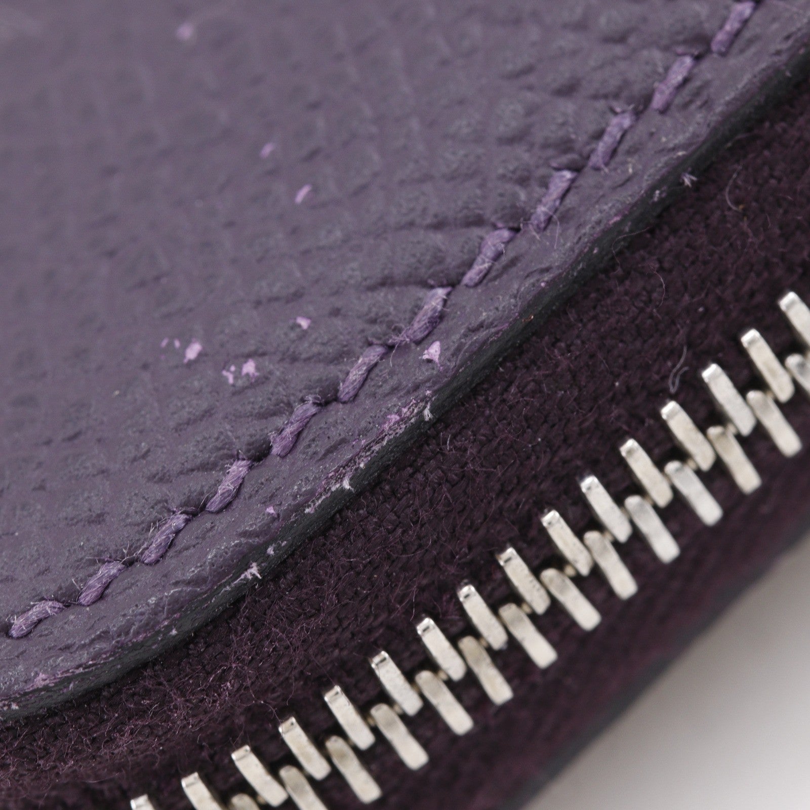 Hermes Azap Zip Around Epsom Purple Leather Wallets Accessory (Pre-Owned)