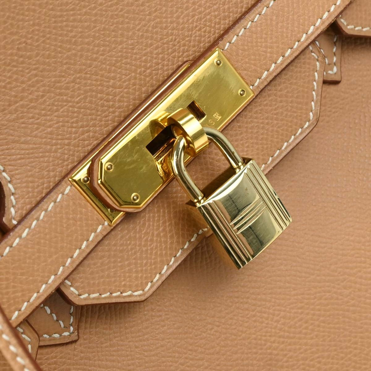 Hermes Birkin Brown Courchevel With Gold Hardware Gold Leather Handbag (Pre-Owned)