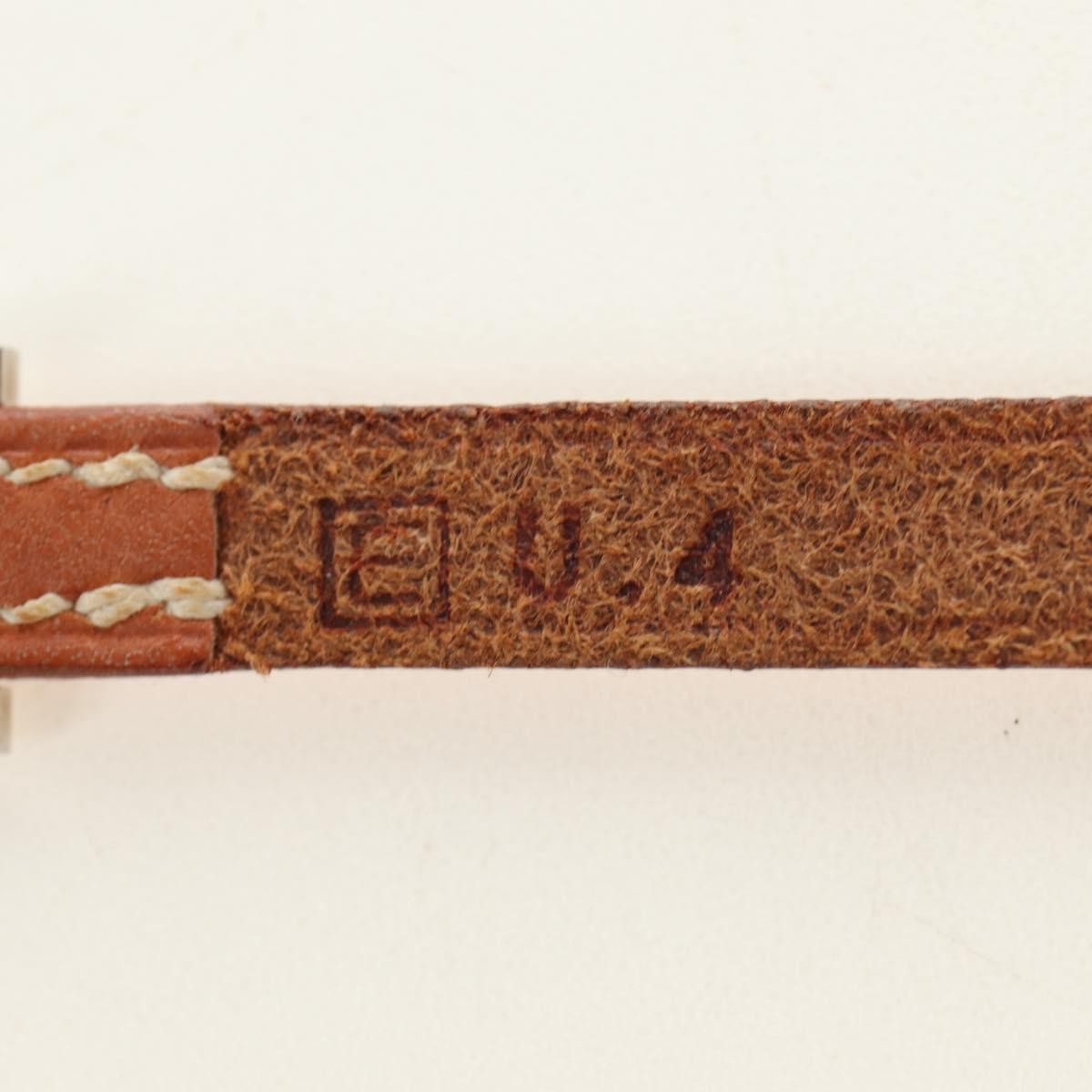 Hermes Hapi 3 Leather With Metal Brown Leather Bracelet Jewelry (Pre-Owned)
