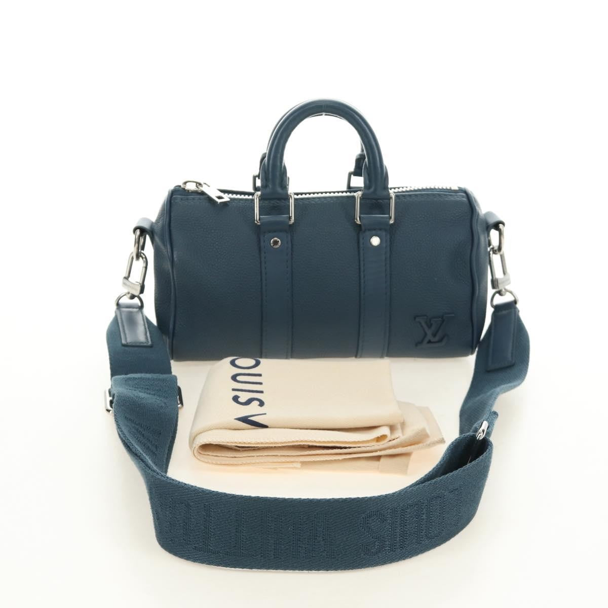 Louis Vuitton Keepall Bandouliere Limited Edition Aerogram Leather Blue Leather Travel Bag Bag (Pre-Owned)