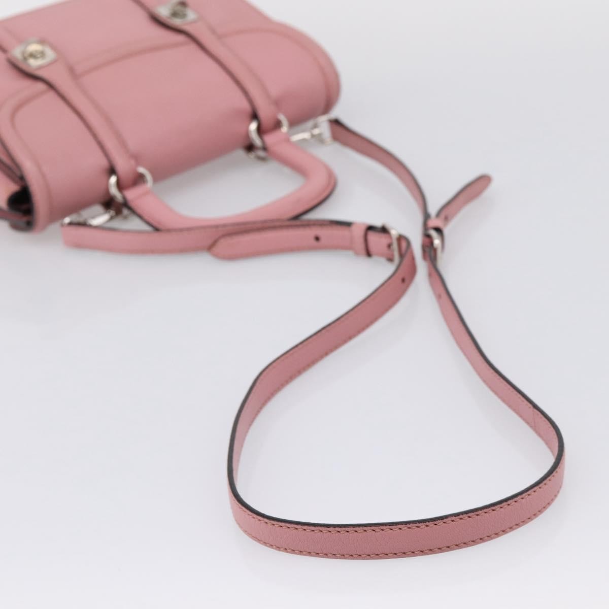Miu Miu Beau Top Handle Leather Pink Leather Handbag (Pre-Owned)