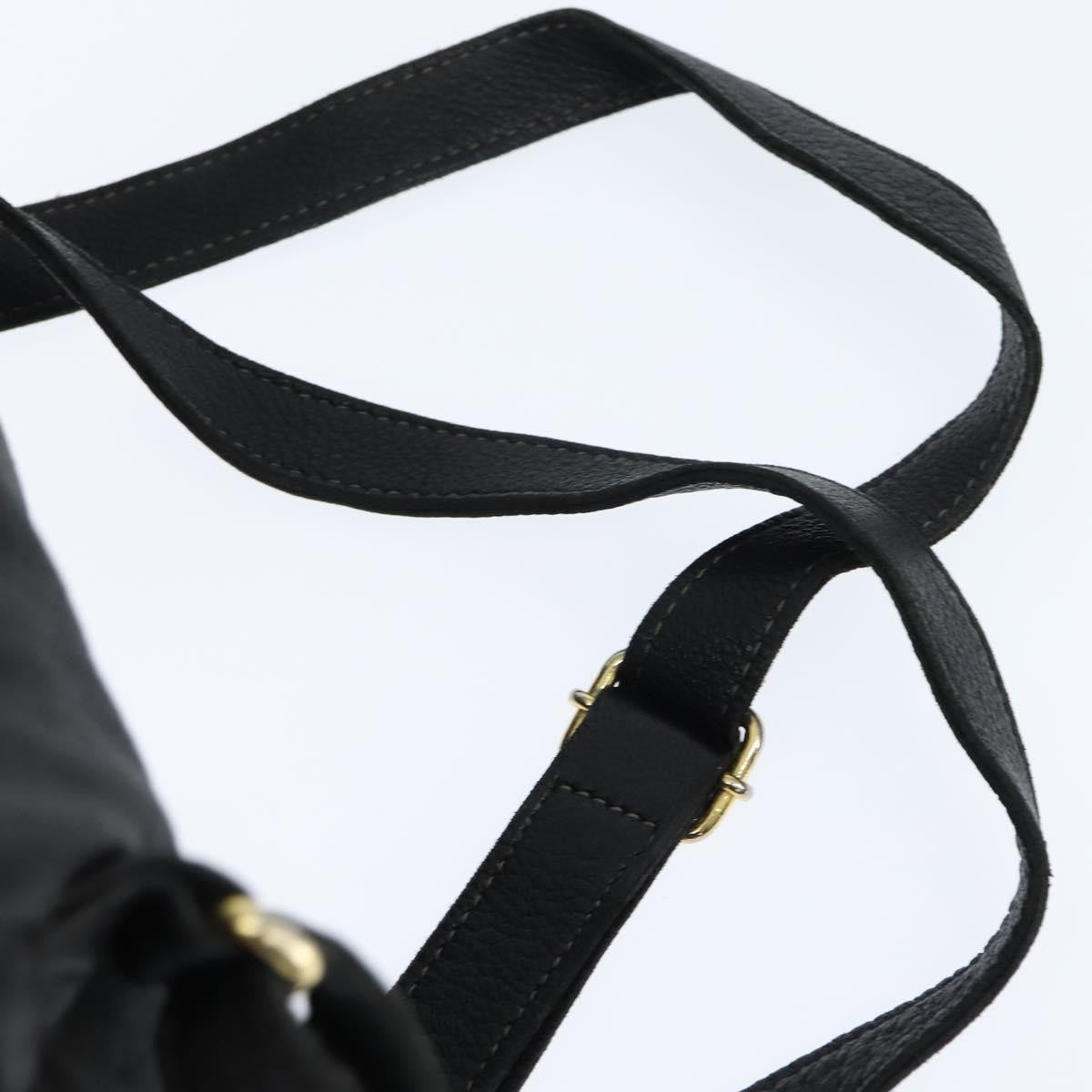 Fendi Logo Flap Drawstring Leather Black Leather Backpack Bag (Pre-Owned)