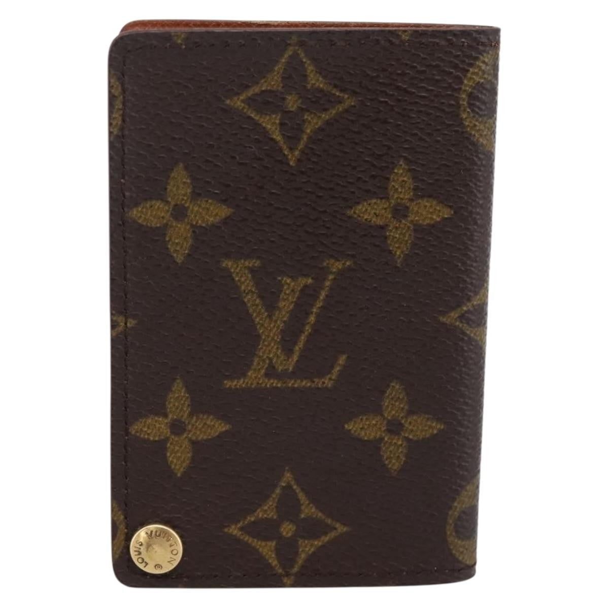 Louis Vuitton Porte Cartes Pression Card Case Monogram Canvas Brown Canvas Card Holders Accessory (Pre-Owned)