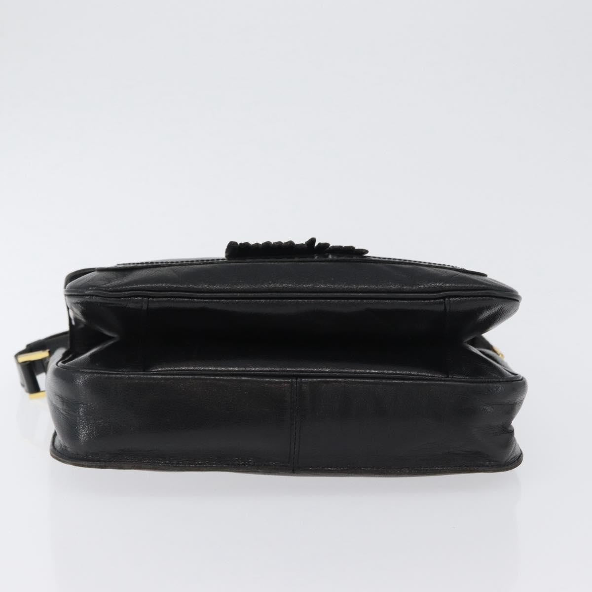 Saint Laurent Vintage Leather Black Leather Shoulder Bag Bag (Pre-Owned)