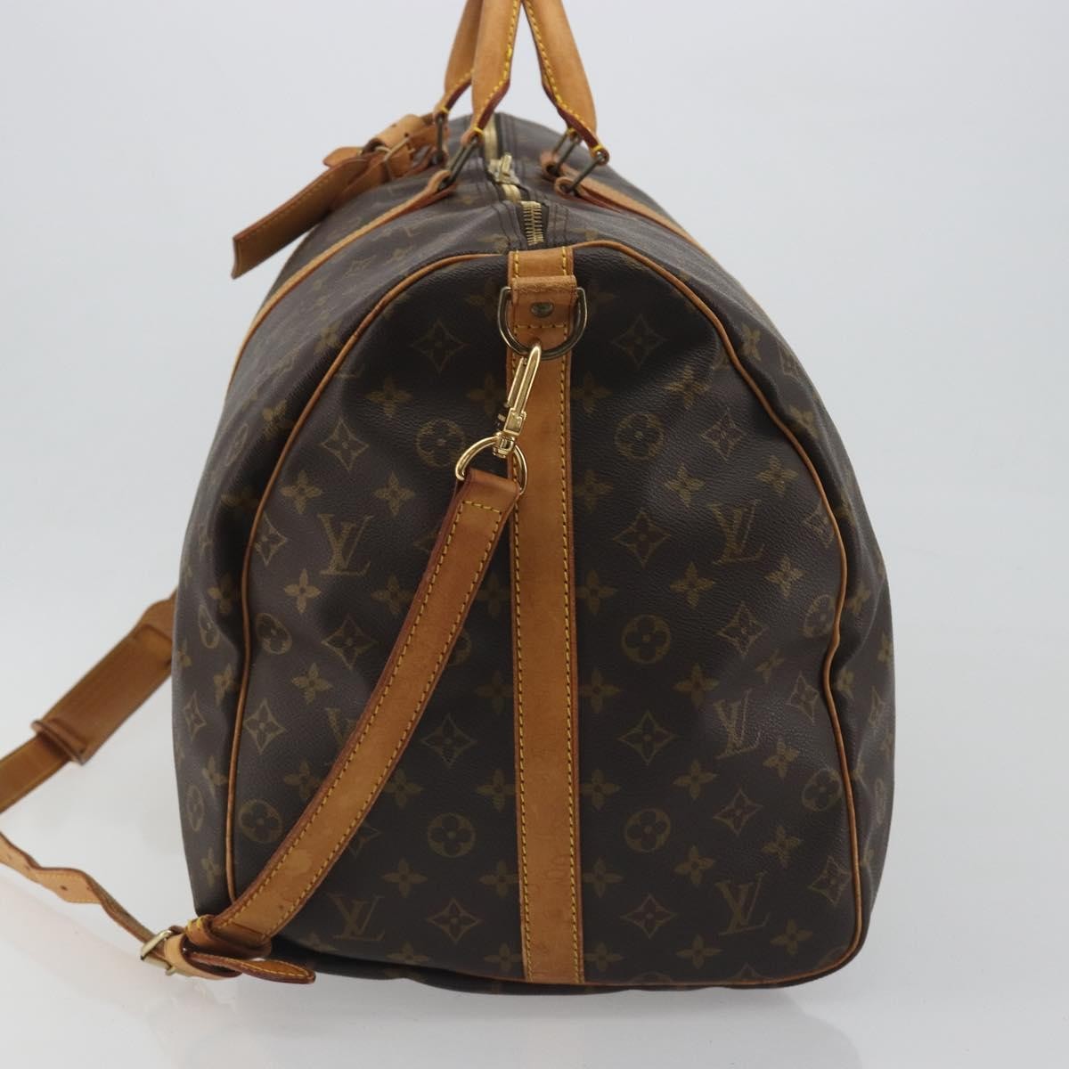 Louis Vuitton Keepall Bandoulière Monogram Brown Canvas Travel Bag Bag (Pre-Owned)