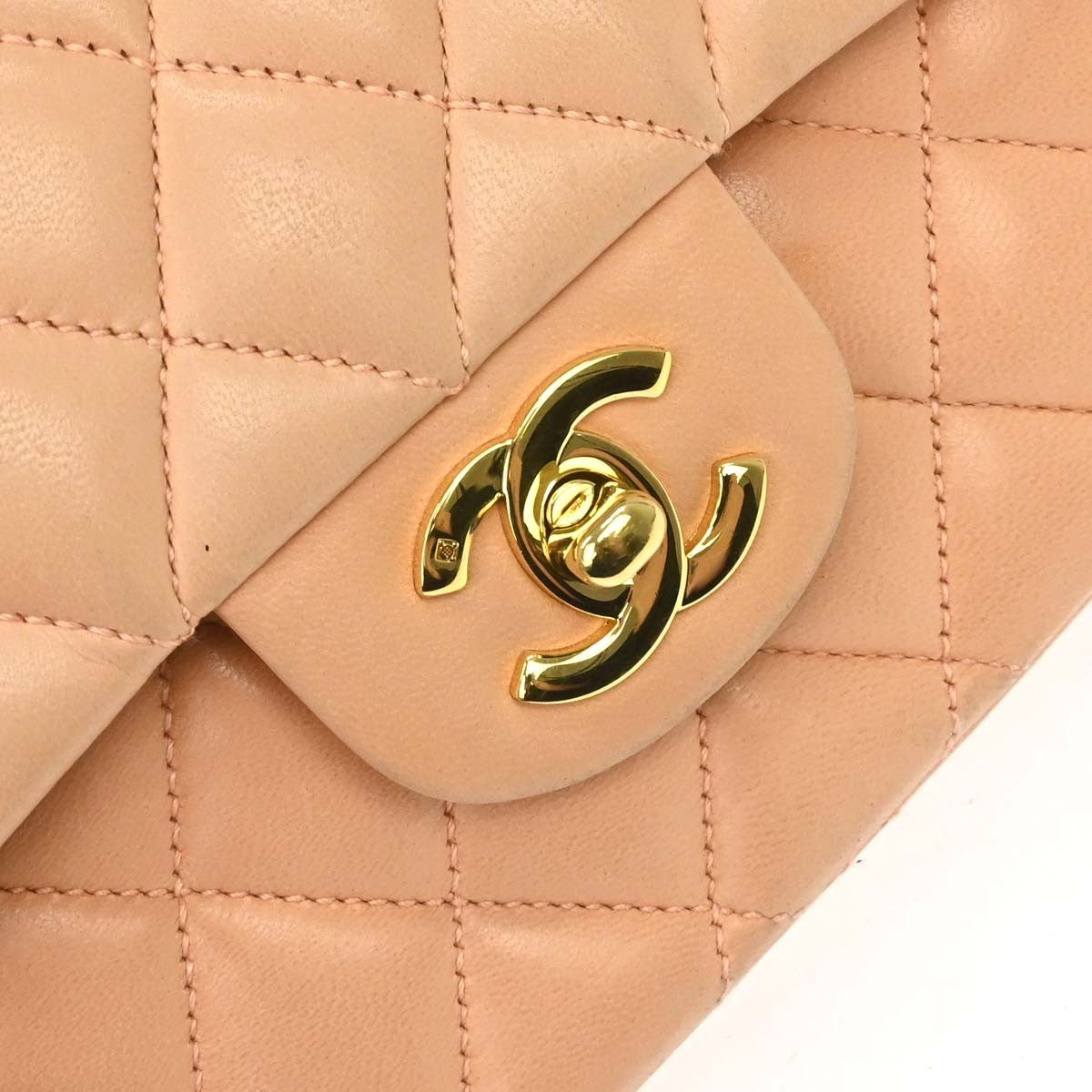 Chanel Timeless - Classic Double Flap Quilted Lambskin Pink Leather Shoulder Bag Bag (Pre-Owned)