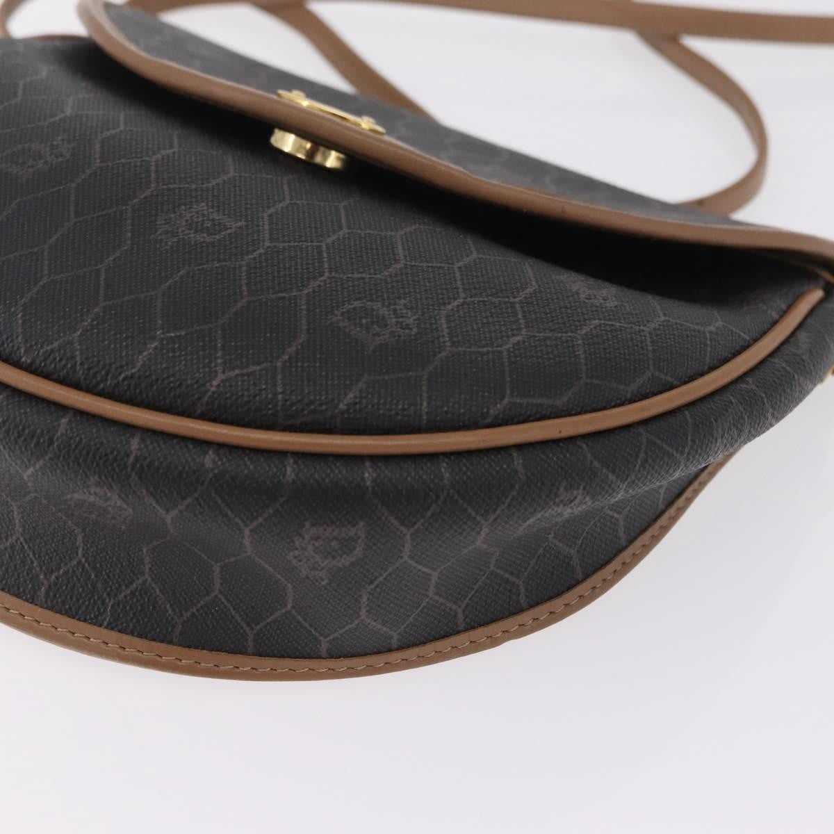 Christian Dior Vintage Honeycomb Canvas Black Canvas Shoulder Bag Bag (Pre-Owned)